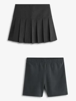 Shorts En Rokken|Next - Fietsshort en geplooide rok set (3-17jr) Grijs