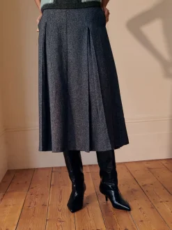 Rokken*Next Grijs - Fleck Pleated Midi Skirt