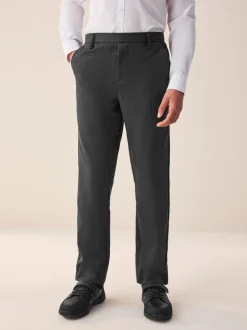 Schoolkleding|Broeken En Chino's|Next - Formele schoolbroek met rechte pijpen (3-17jr) Grijs