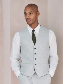 Vesten*Next - Gilet van linnenmix met textuur Grijs