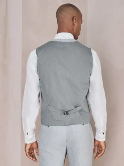 Vesten*Next - Gilet van linnenmix met textuur Grijs