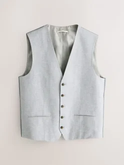 Vesten*Next - Gilet van linnenmix met textuur Grijs