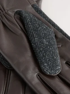 Mutsen, Sjaals En Handschoenen*Next - Harris Tweed And Leather Gloves Grijs