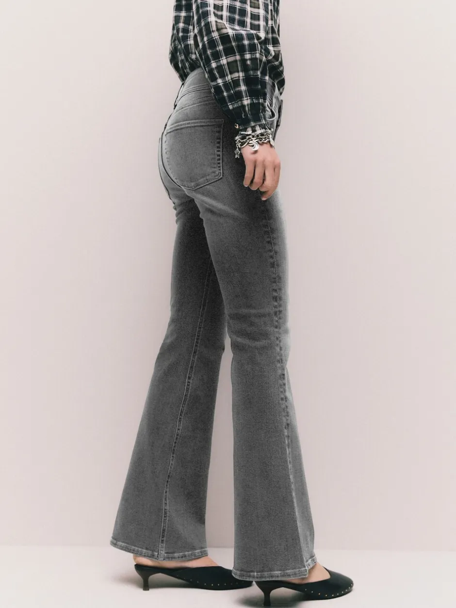 Jeans|Next - High Rise Stretch Flare Jeans Grijs