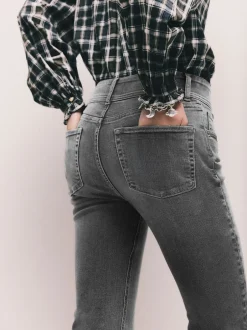 Jeans|Next - High Rise Stretch Flare Jeans Grijs