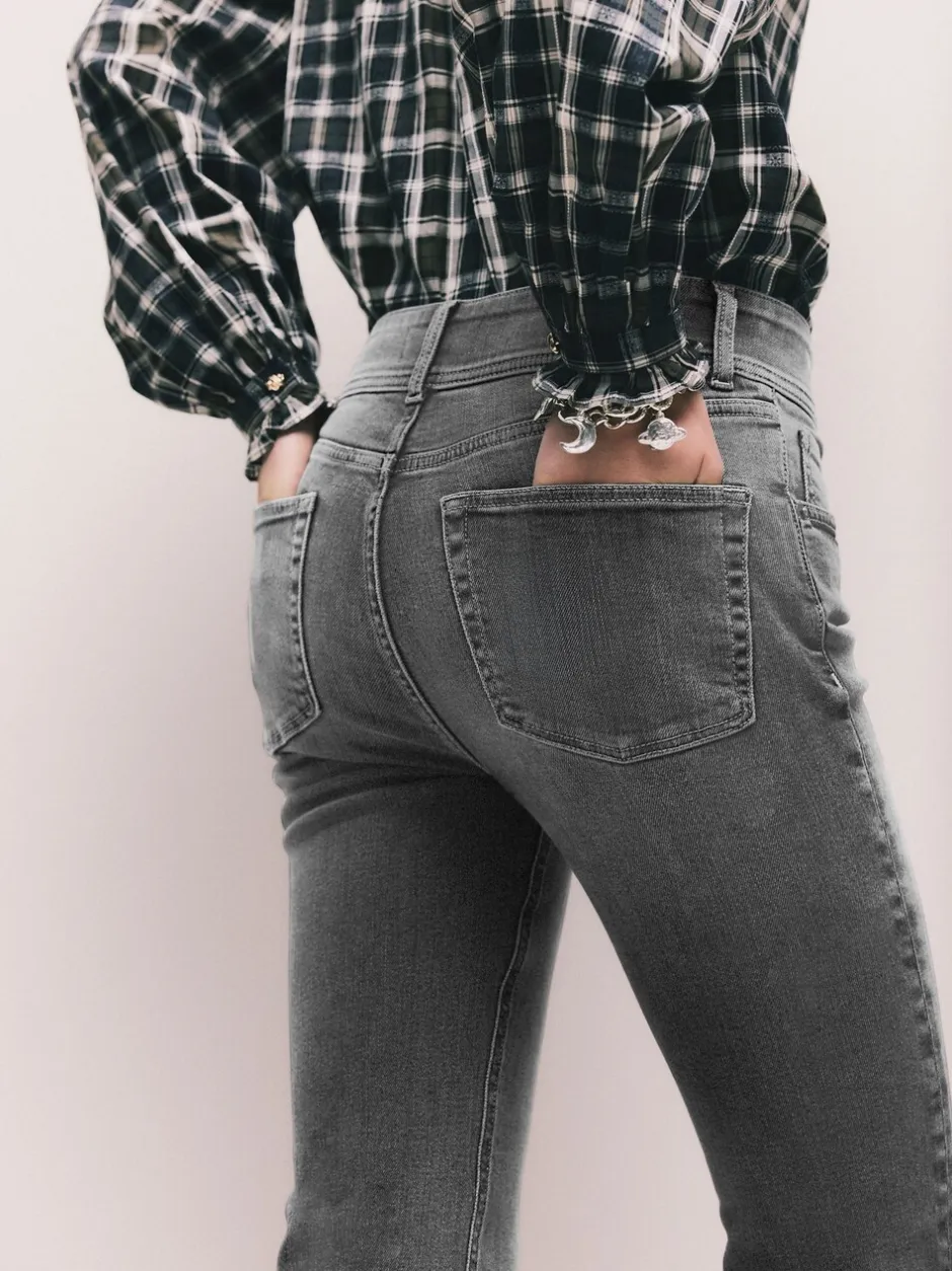 Jeans|Next - High Rise Stretch Flare Jeans Grijs