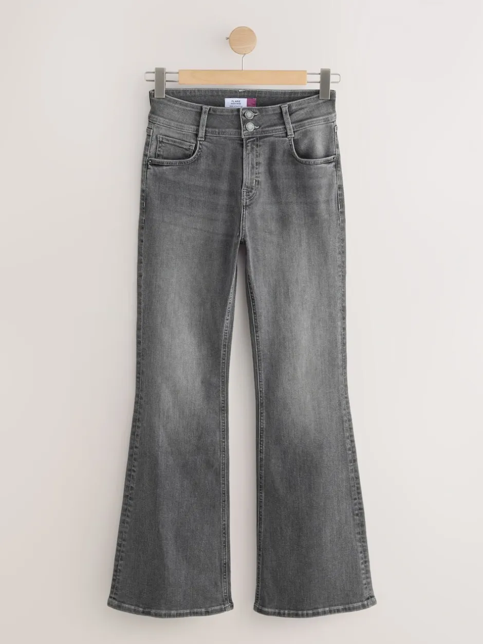 Jeans|Next - High Rise Stretch Flare Jeans Grijs