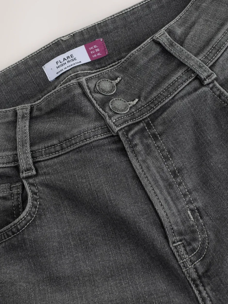 Jeans|Next - High Rise Stretch Flare Jeans Grijs