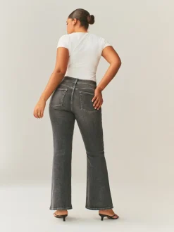Jeans|Next Grijs - Hourglass stretchy flare jeans met hoge taille