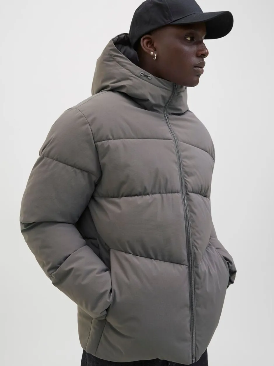 Jassen En Jacks*JACK & JONES - - Gewatteerd jack met capuchon Grijs