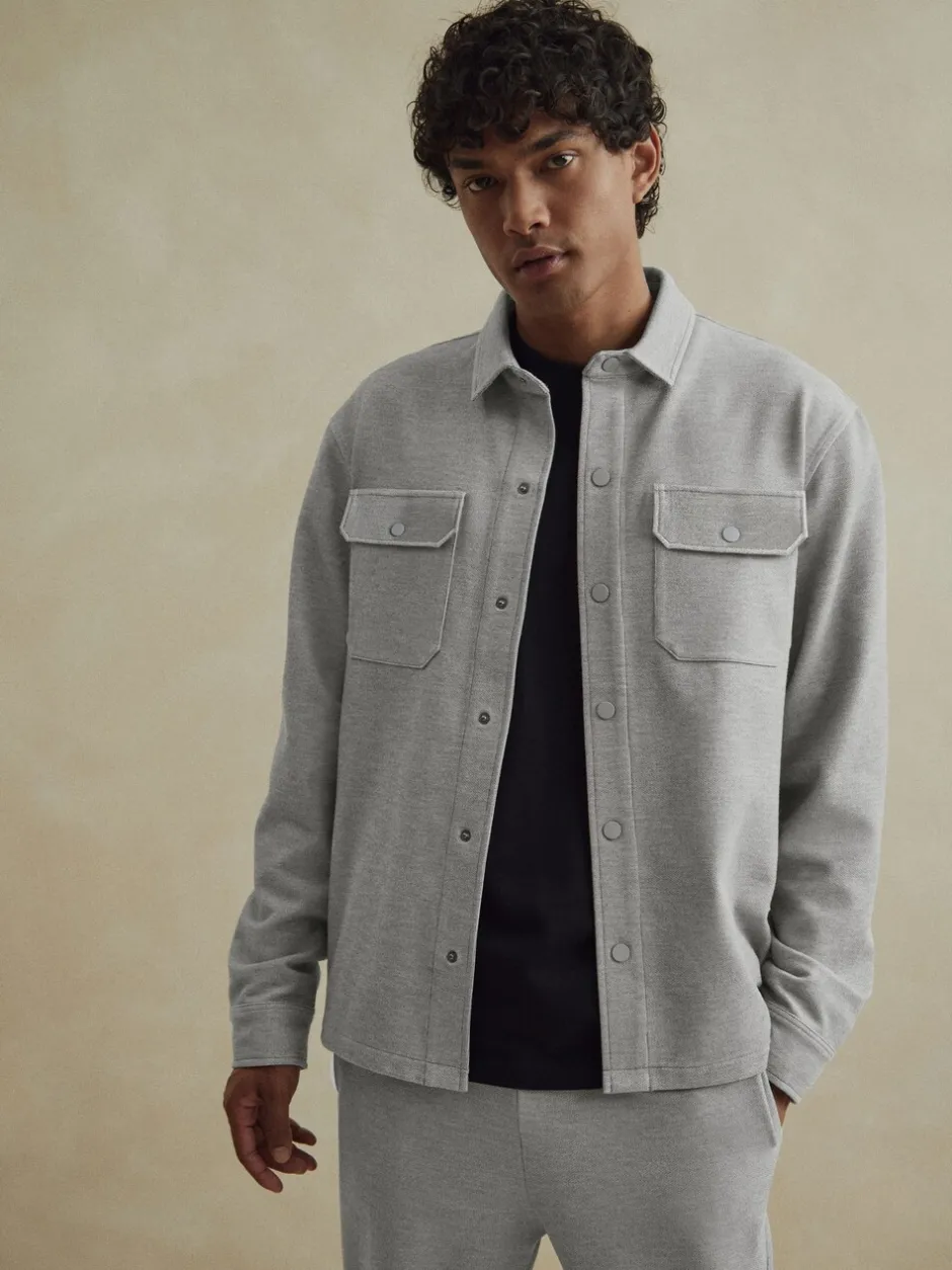Formele Overhemden|Jassen En Jacks|Next Grijs - Jersey keperstof Overshirt met drukknopen