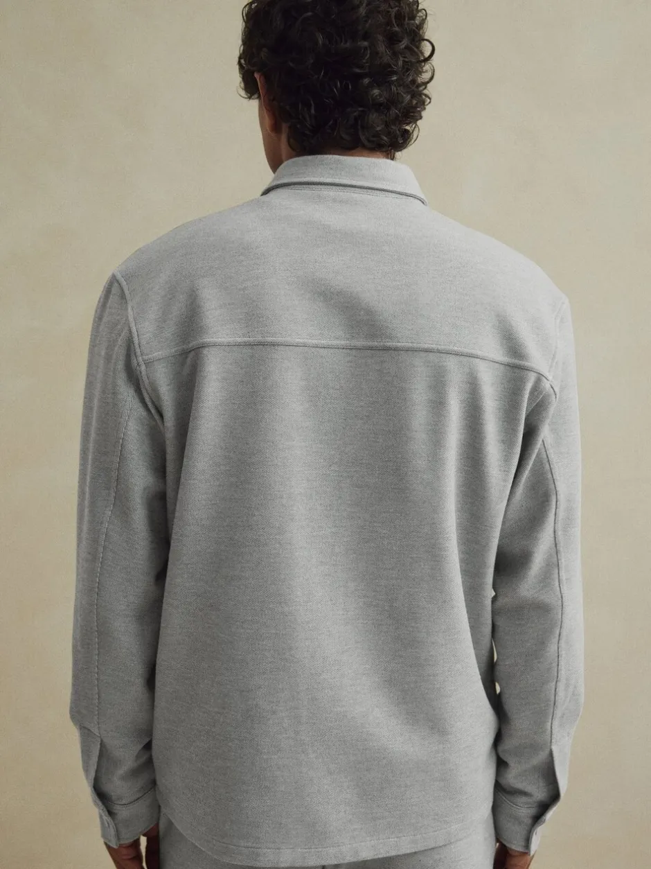 Formele Overhemden|Jassen En Jacks|Next Grijs - Jersey keperstof Overshirt met drukknopen