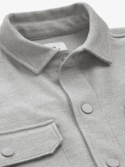Formele Overhemden|Jassen En Jacks|Next Grijs - Jersey keperstof Overshirt met drukknopen
