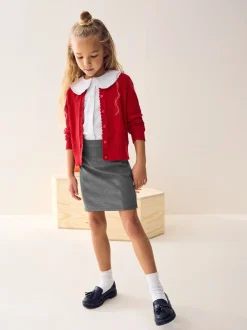 Shorts En Rokken*Next - Jersey stretch schoolkokerrok met aantrekkoord (3 - 18 jr) Grijs