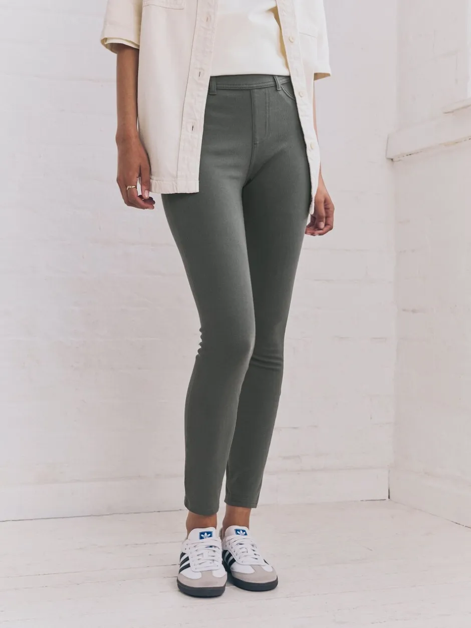 Leggings En Joggingbroeken|Next Grijs - Lange jersey denim leggings