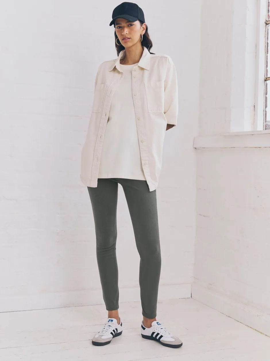 Leggings En Joggingbroeken|Next Grijs - Lange jersey denim leggings