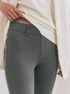 Leggings En Joggingbroeken|Next Grijs - Lange jersey denim leggings