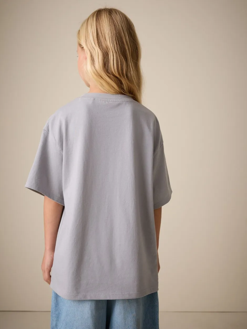 T-Shirts|Next - Lilo & Stitch Oversized Graphic T-Shirt (3-16yrs) Grijs