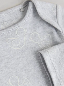 Rompertjes En Hemdjes|Rompertjes En Hemdjes|Next Grijs - Long Sleeved Baby Bodysuits 5 Pack