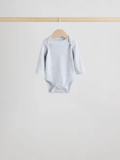 Rompertjes En Hemdjes|Rompertjes En Hemdjes|Next Grijs - Long Sleeved Baby Bodysuits 5 Pack