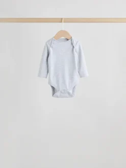 Rompertjes En Hemdjes|Rompertjes En Hemdjes|Next Grijs - Long Sleeved Baby Bodysuits 5 Pack