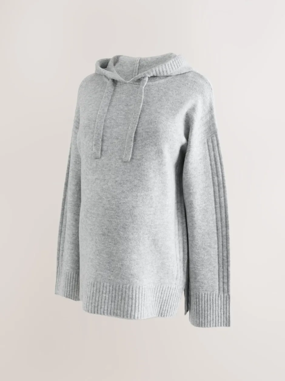 Moederschap|Next Grijs - Maternity Knitted Hoodie
