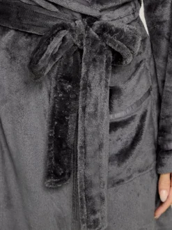 Badjassen*M&Co - Ribbon Shawl Collar Robe Grijs