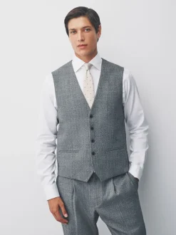 Vesten*Next - Merino Wool Blend Suit Waistcoat Grijs