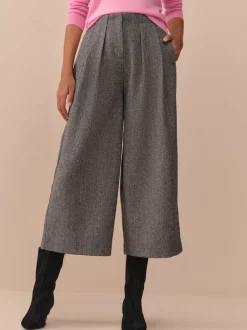 Broeken|Next - N. Premium visgraat culottes met wol Grijs