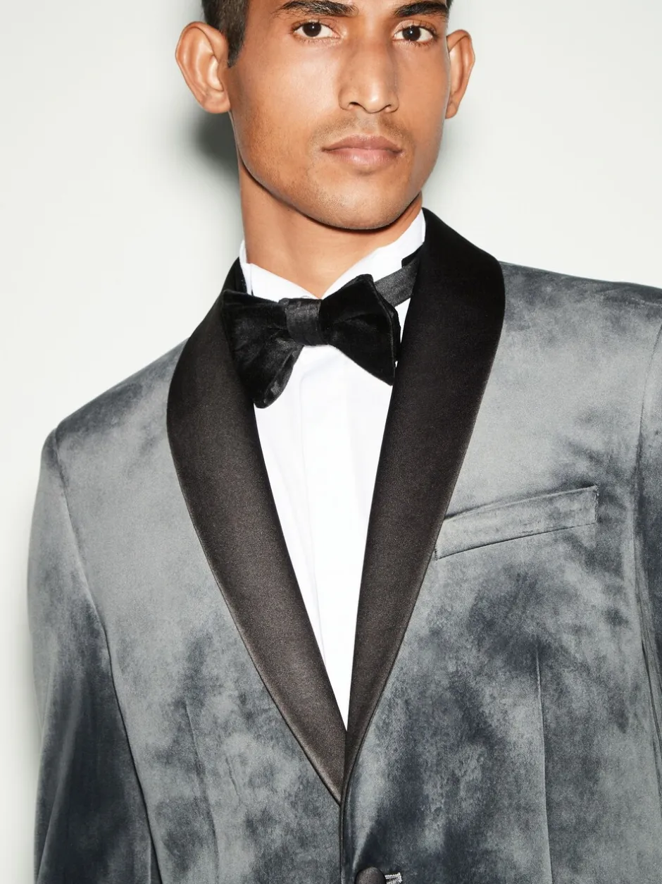 Smokings En Feestkleding|Blazers En Business-Jasjes|Next - Normale Pasvorm - Fluwelen blazer Grijs