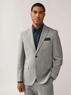 Blazers En Business-Jasjes|Pakken*Next - Normale Pasvorm - Kostuum met textuur: colbert Grijs