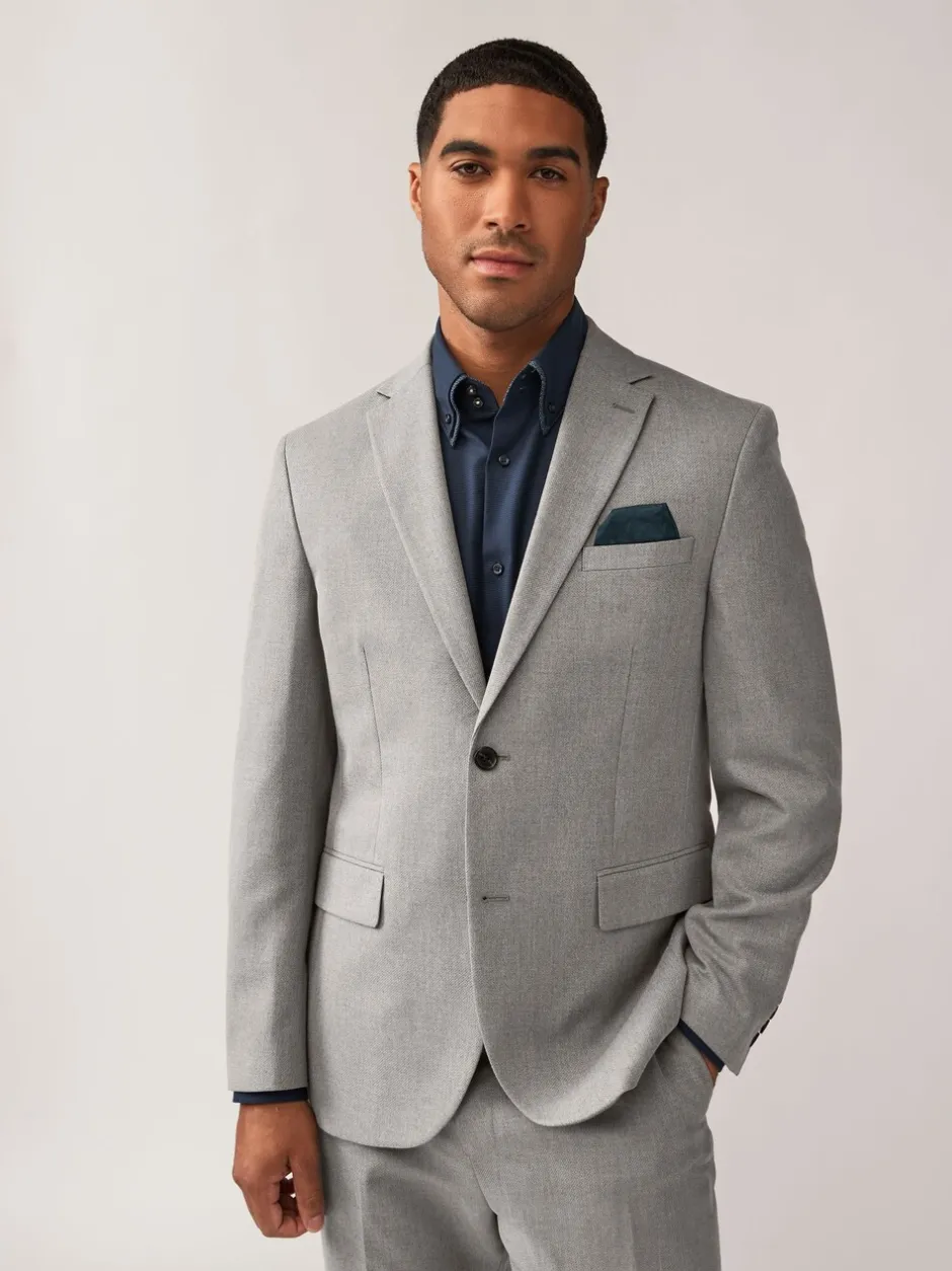 Blazers En Business-Jasjes|Pakken*Next - Normale Pasvorm - Kostuum met textuur: colbert Grijs