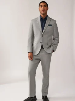 Blazers En Business-Jasjes|Pakken*Next - Normale Pasvorm - Kostuum met textuur: colbert Grijs