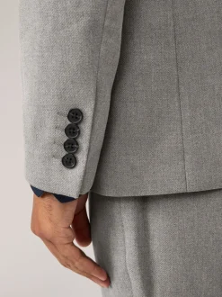 Blazers En Business-Jasjes|Pakken*Next - Normale Pasvorm - Kostuum met textuur: colbert Grijs