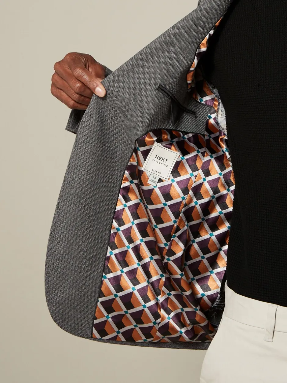 Blazers En Business-Jasjes|Next - Normale Pasvorm - Modieuze blazer met textuur Grijs