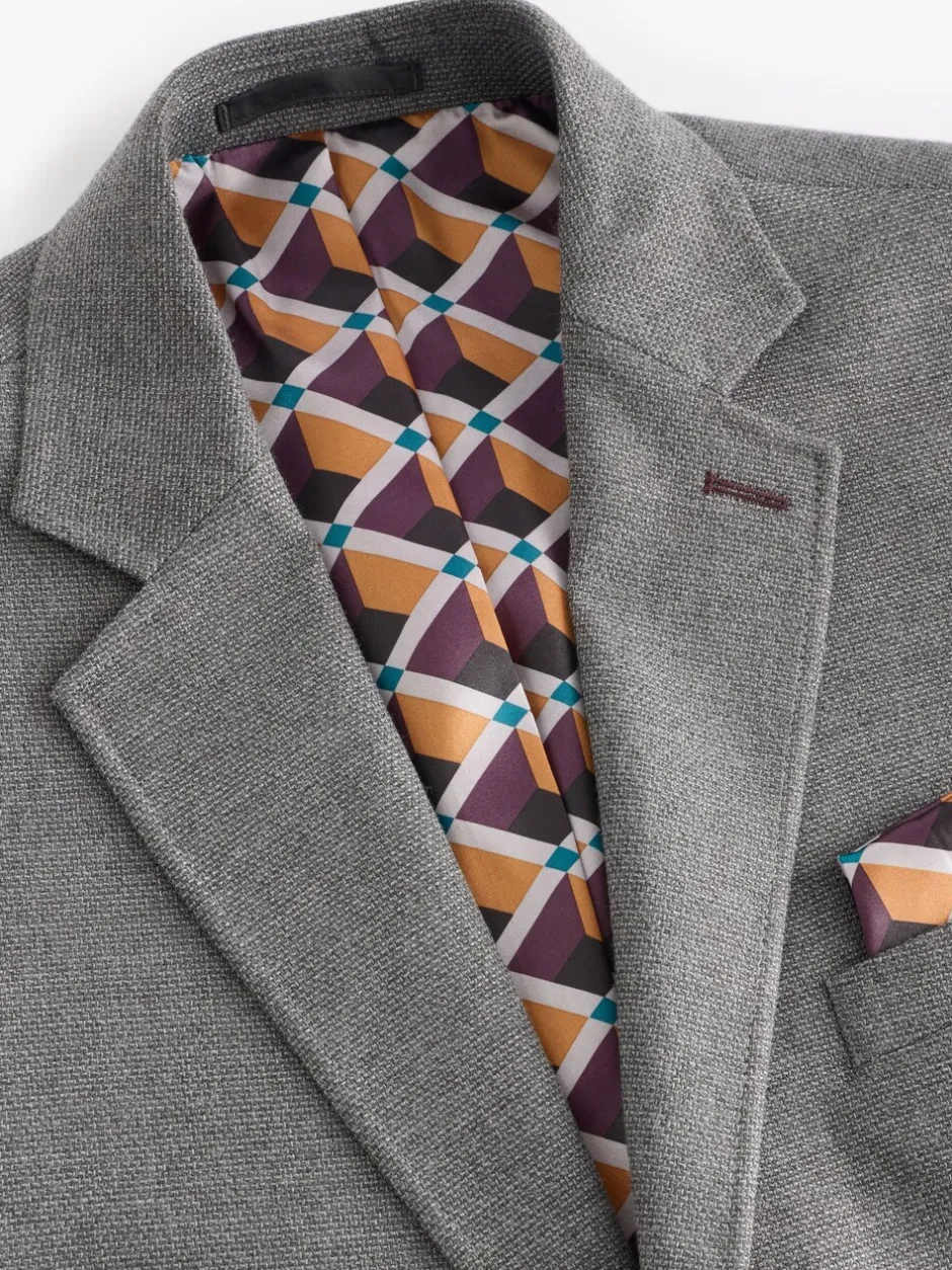 Blazers En Business-Jasjes|Next - Normale Pasvorm - Modieuze blazer met textuur Grijs