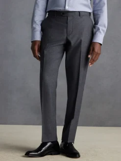 Formele Broek*Next - Normale Pasvorm - Signature - 100% Wollen broek met Motion Flex-tailleband Grijs