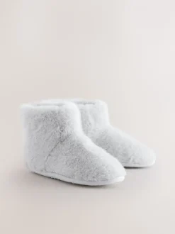 Pantoffels|Next - Pantoffellaarzen met imitatiebont Grijs
