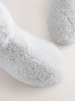 Pantoffels|Next - Pantoffellaarzen met imitatiebont Grijs