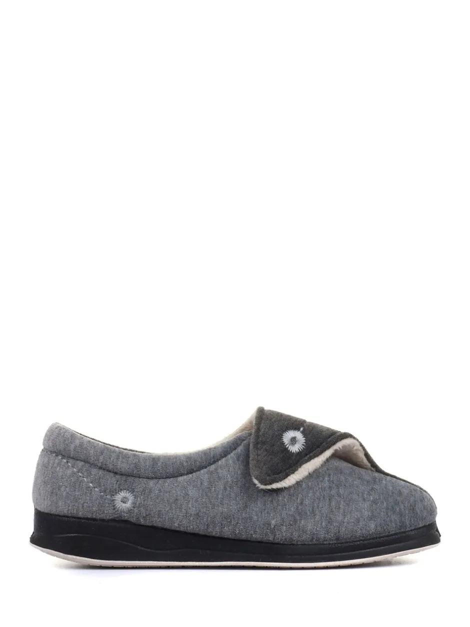 Pantoffels|Pavers - - Damespantoffels met klittenbandsluiting en ant-statische zool Grijs