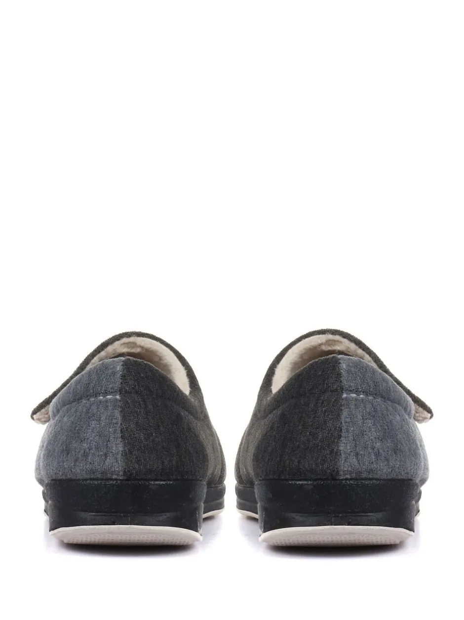 Pantoffels|Pavers - - Damespantoffels met klittenbandsluiting en ant-statische zool Grijs