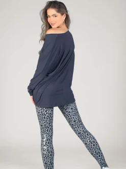 Sportkleding|Pineapple Grijs - top met lange mouwen en logo-opschrift voor dames