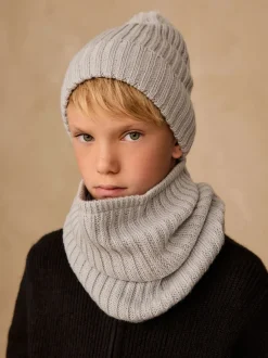 Mutsen, Handschoenen En Sjaals*Next - Pom Beanie Hat & Snood Set 2 Piece (1-16yrs) Grijs