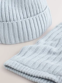 Mutsen, Handschoenen En Sjaals*Next - Pom Beanie Hat & Snood Set 2 Piece (1-16yrs) Grijs