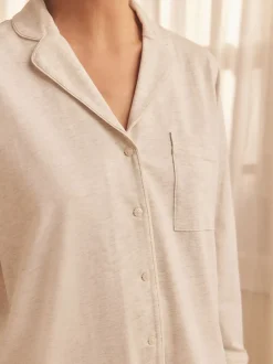 Pyjama's|Loungewear*Next - Pyjama met knopen en jerseystof Grijs