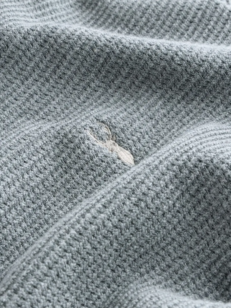 Gebreide Kleding|Next - Regular Fit getextureerde schijn-Oxford overhemdtrui Grijs