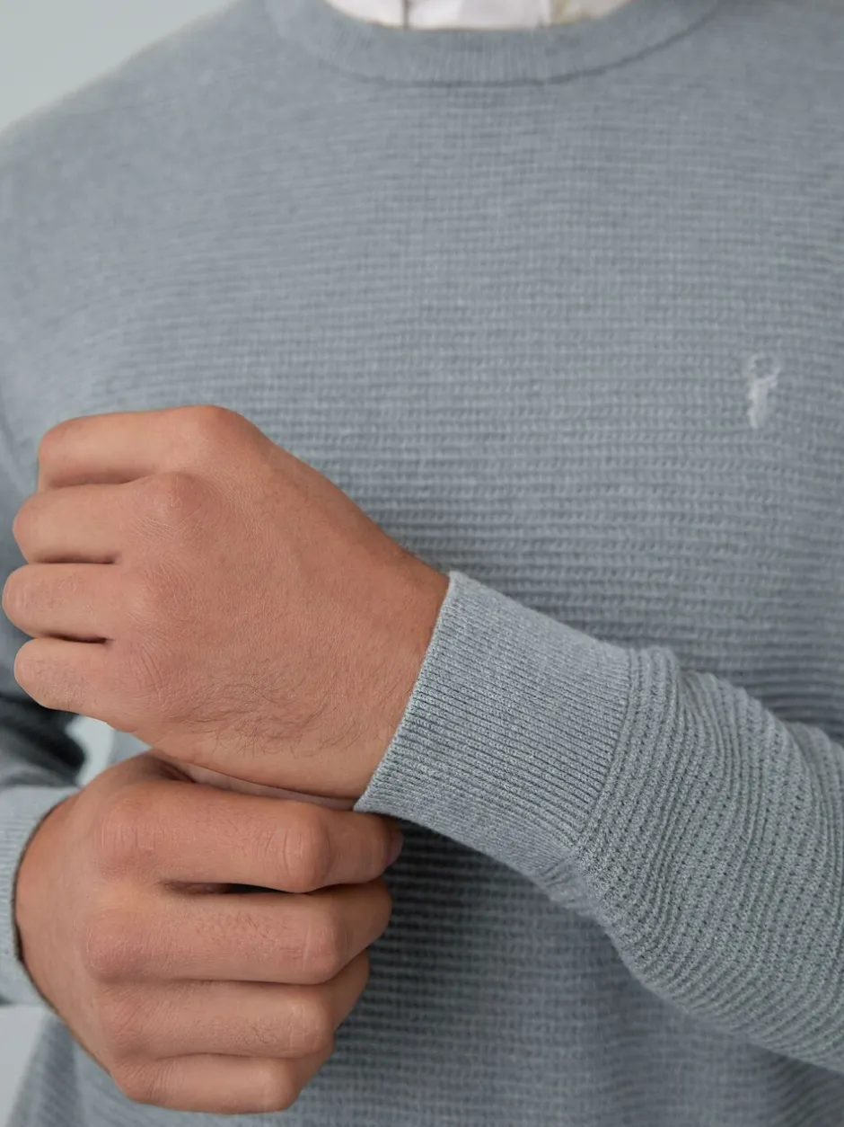 Gebreide Kleding|Next - Regular Fit getextureerde schijn-Oxford overhemdtrui Grijs