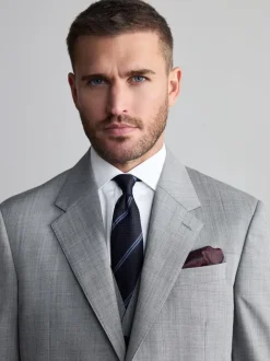 Pakken|Next - Regular Fit Signature Nova Fides 100% Italian Wool Suit Jacket Grijs