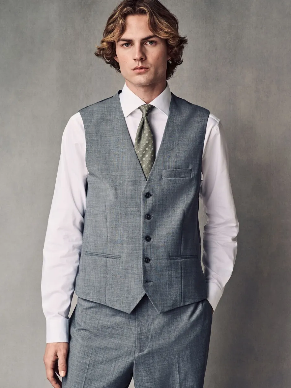 Vesten*Next - Regular Fit Wool Blend Motionflex Waistcoat Grijs