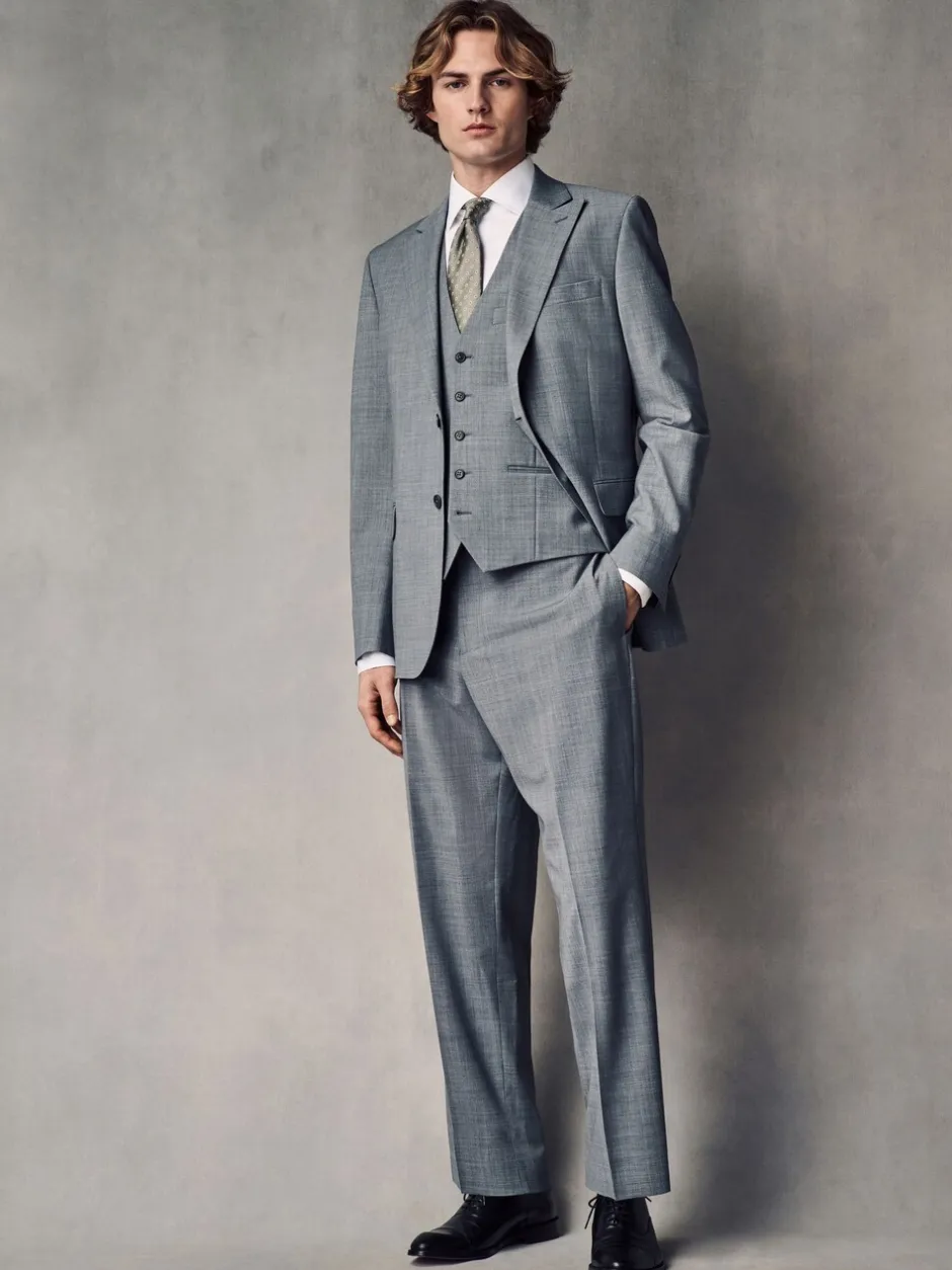 Vesten*Next - Regular Fit Wool Blend Motionflex Waistcoat Grijs